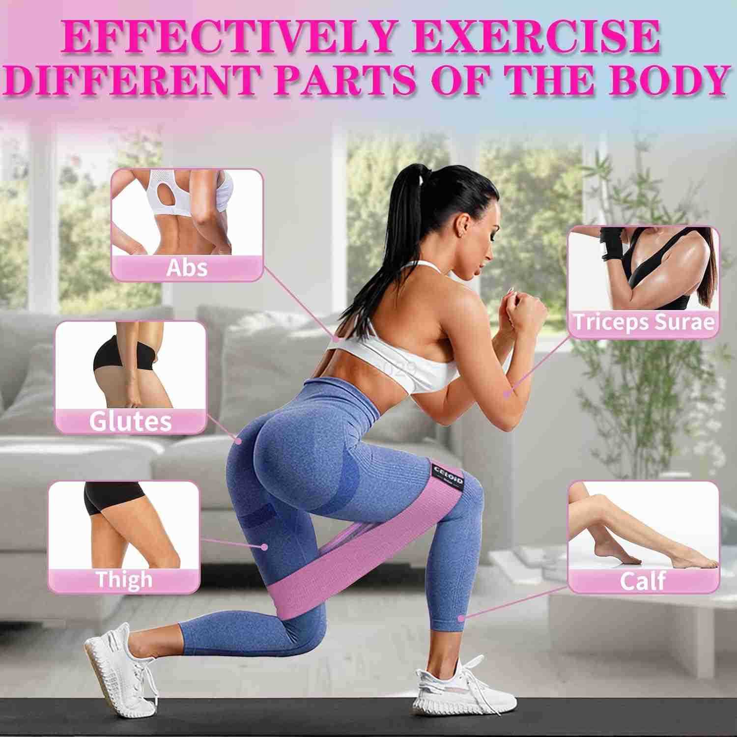 Resistance Bands Set Exercise Bands with NonSlip Design for HIPS Glutes 3 Levels Workout Bands for Women and Men Booty Bands for Home Fitness Yoga Pil