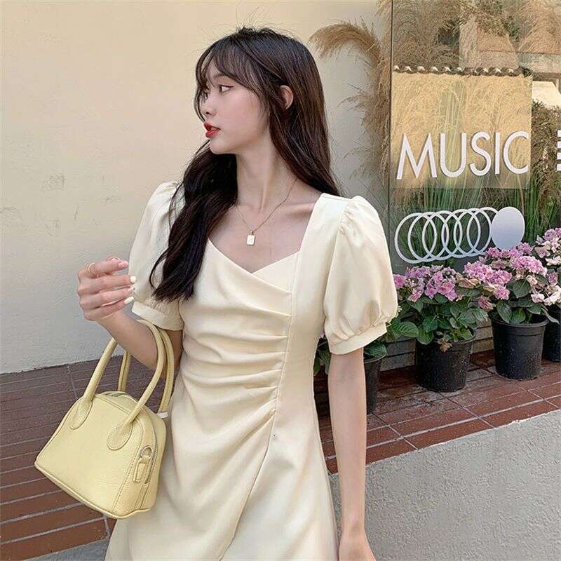 DHEssentials Original Elegant Irregular Little Black Plus Size Hepburn Chanel Style Concealing Dress