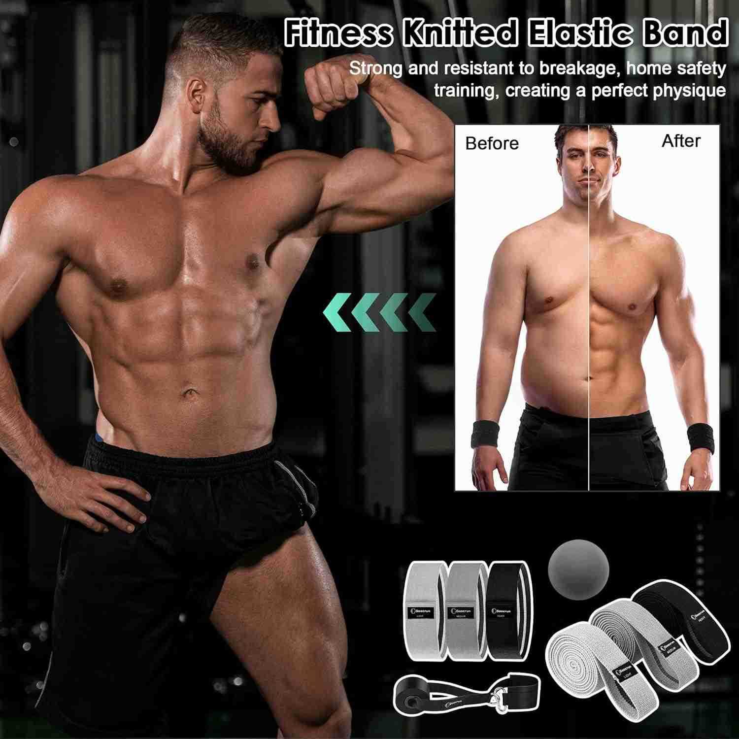 Fabric Resistance Bands for Working Out Wide Booty Belt with Multiple Resistance Levels Yoga Balance Balls Great for HIPS Thighs Exercises with Fitnes