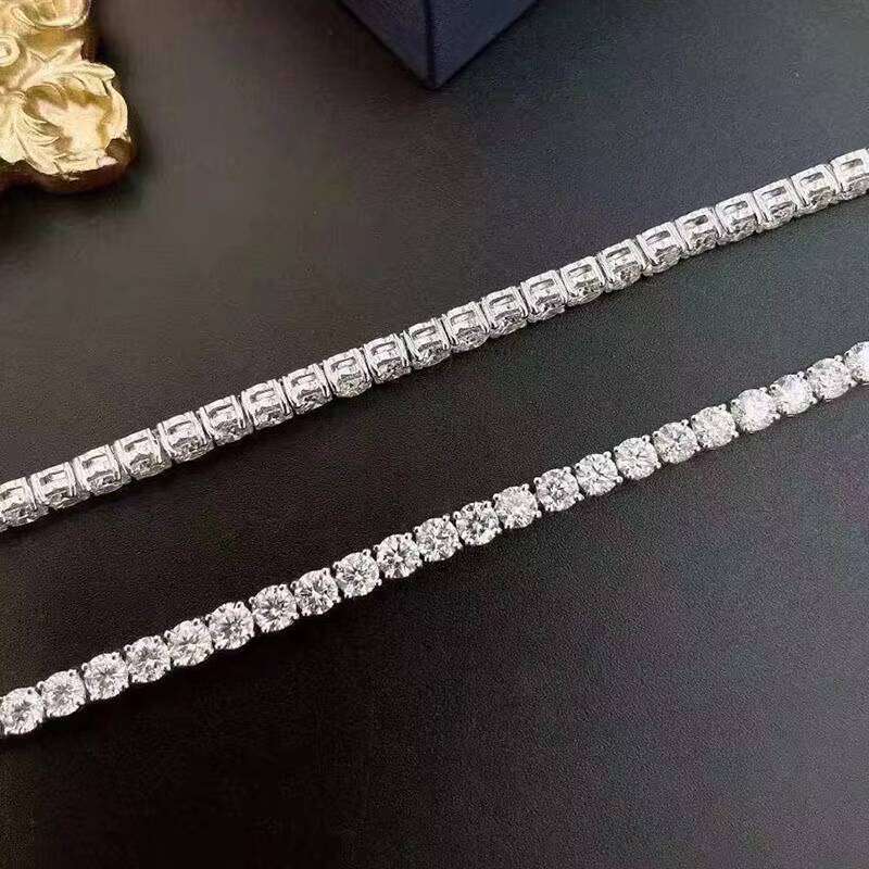 White Moissanite Tennis Women Gemstone Bracelet Handmade Jewellery Sterling Sier Jewelry