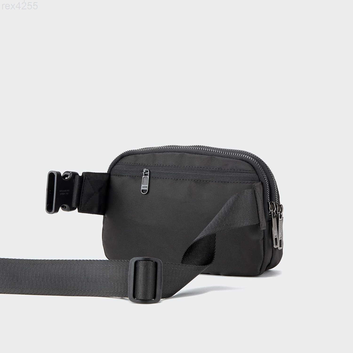 Pander Everywhere Belt Bag for Women 5 Zipper Pockets Nylon Crossbody Fanny Pack Purse BlackW250912