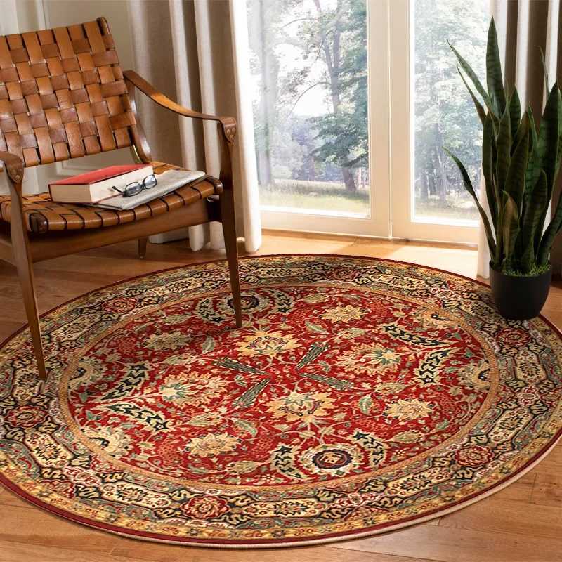 Vikama Crystal round boho living room carpet ethnic style full cover bedroom study floor mat home rocking chair nonslip carpet C250912