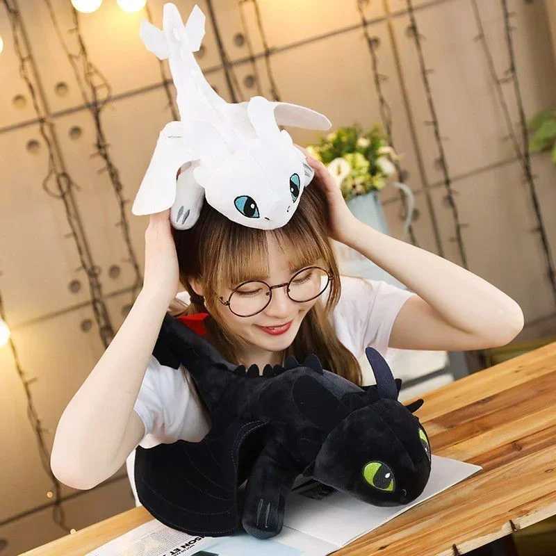 35cm Plush Dragon Toys Kawaii White Black Dinosaurs Animal Stuffed Plush Toys Plush Home Decor Boys Girls Birthday Gifts C250912