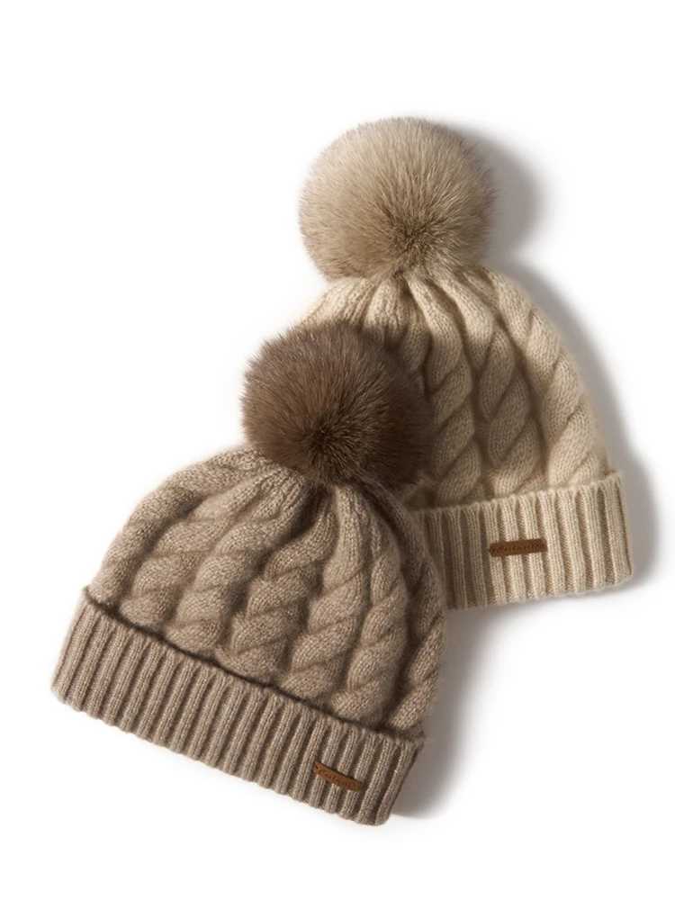 Mongolian Cashmere Beanie 3DCab Wen Pp Real Rabbit Pps Hat Soft Men Winter Knitted Pure Cashmere Warm s G250910