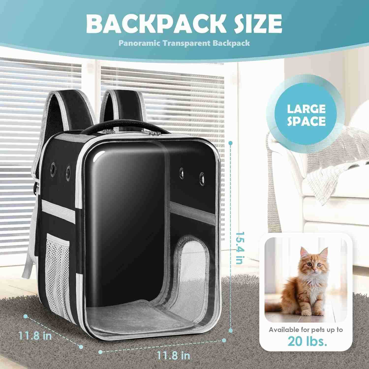 Clear Cat Backpack Carrier Dog and Cats Backpack Bubble Space Capsule Cat Bag Carrier Breathable and Suitable Panorama Pet Backpacks for BikingTraveli
