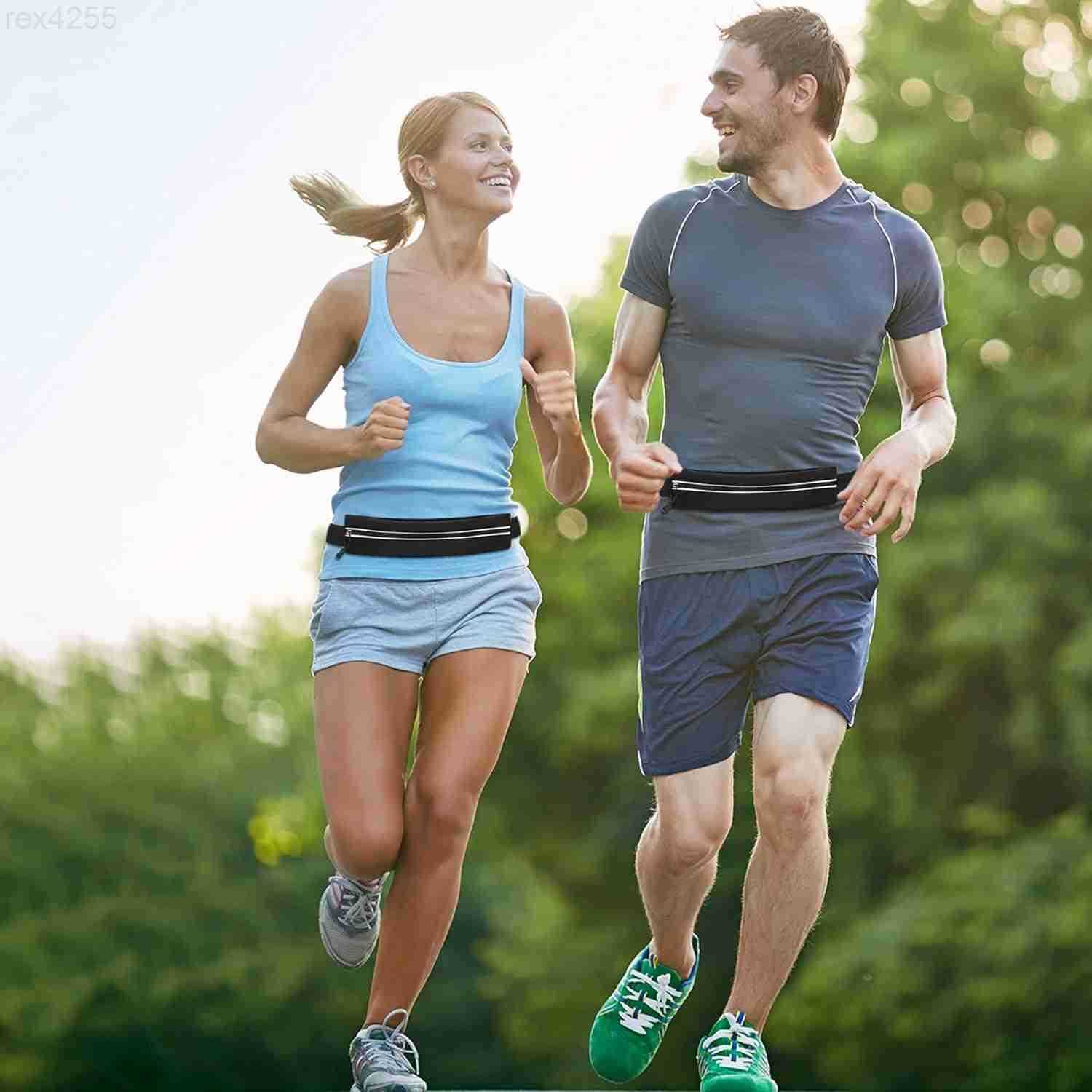 Slim Running Belt For Men and Women Waist Fanny Pack Phone Holder Pouch Bag Reflective Zipper Pocket Workout Cycling FitnessW250912