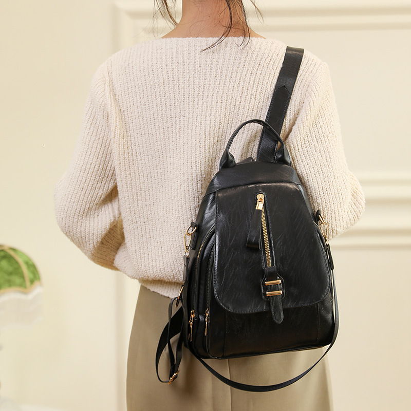 TB BHULAMTE Designer Bag 2025 Women's PU Large Capacity Travel Backpack Commuter Single Shoulder Three Way Bag Luxury Bag Retro Style