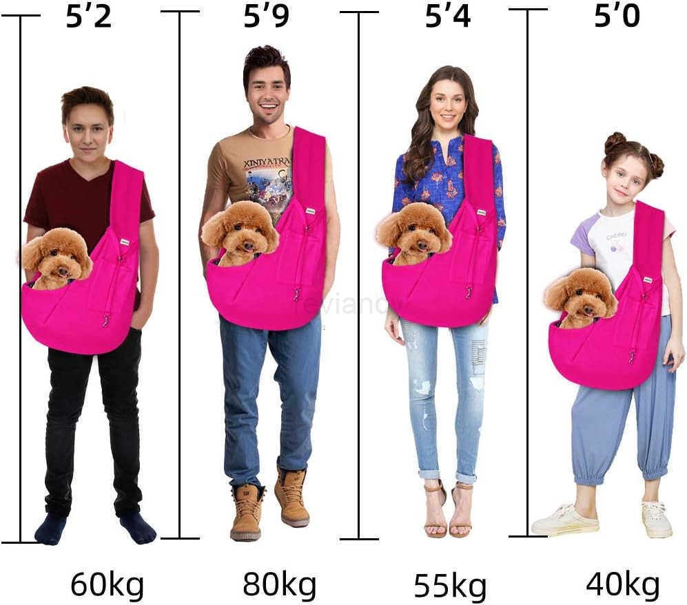 Small Pet Sling CarrierHands Free Reversible Pet Papoose Bag Tote Bag with a Pocket Safety Belt Dog Cat for Outdoor Travel Rose RedW250912