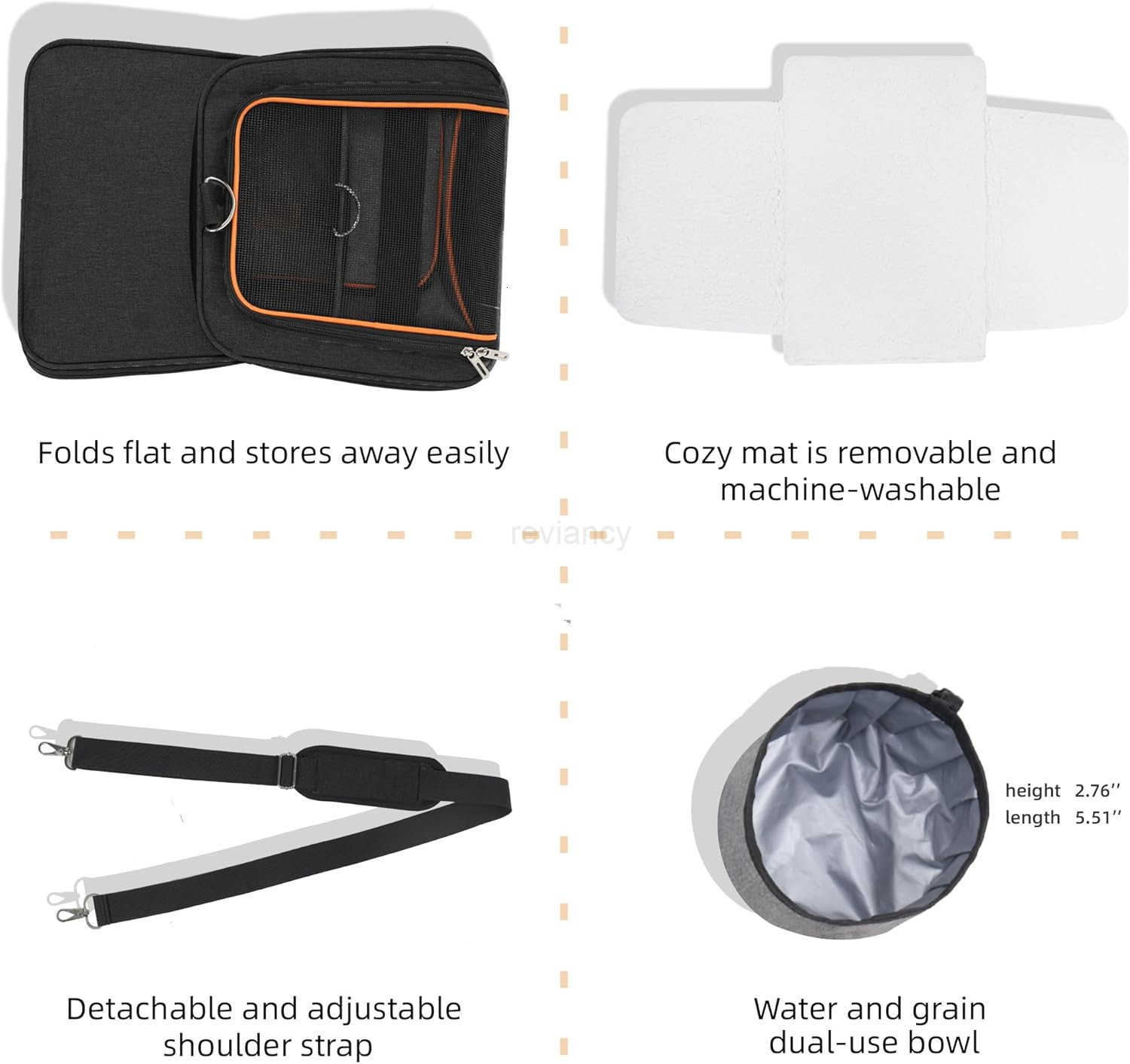 Cat CarrierPortable Pet Carrier Bag for Cats and Small DogsFoldable SoftSided and ScratchProof mesh Cat Bag Pet CarriersAirline Approved Pet CarrierPe