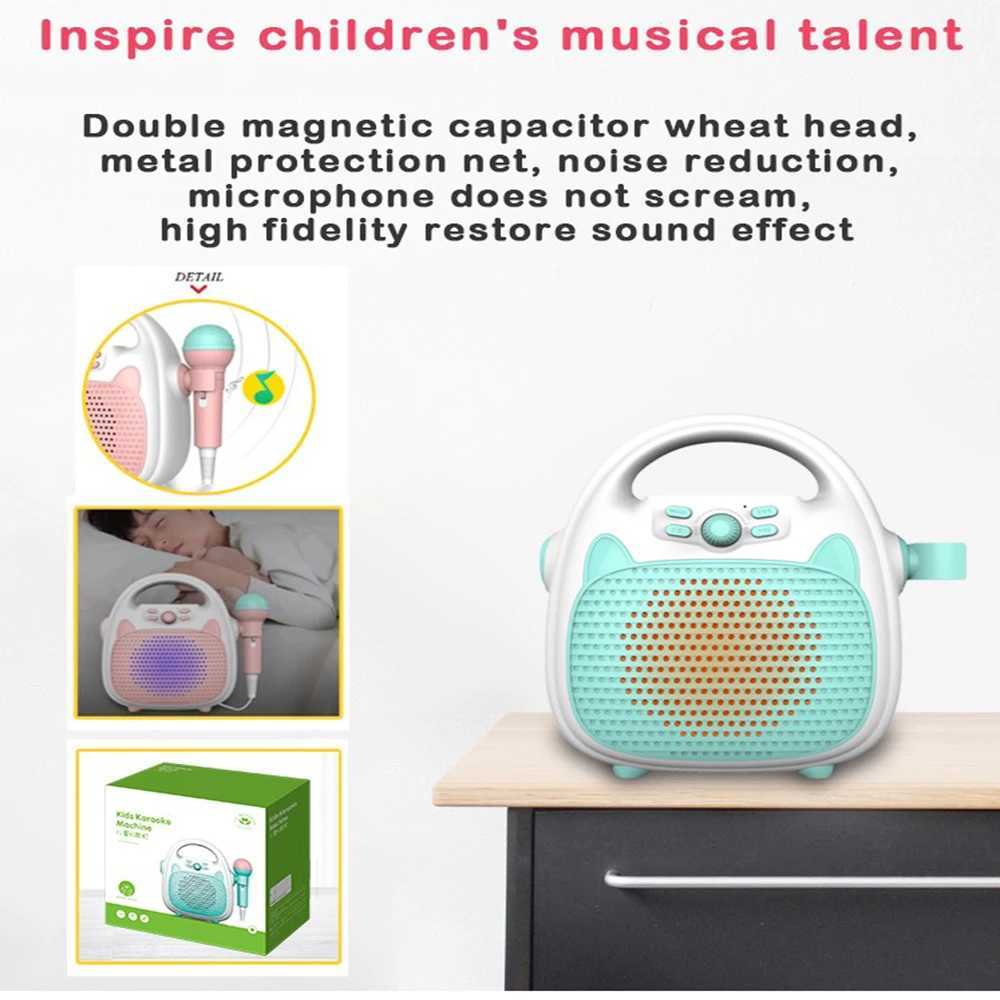Bluetooth Kids Wireless Music Player Childrens Karaoke Singing Machine Toy Speaker for Boy Girl Party Gift Led Light Support TF C250912