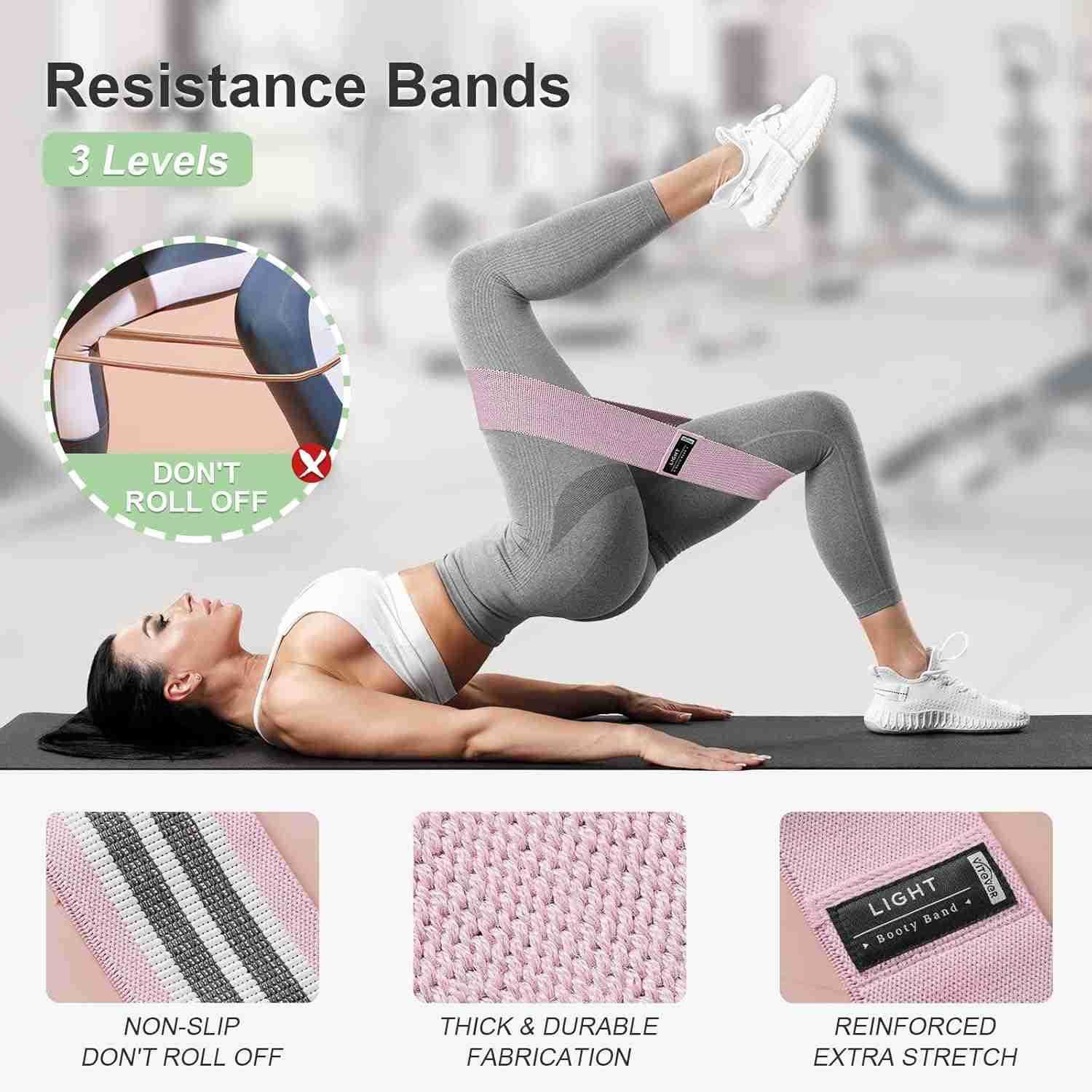 Bands Set Resistance Bands for Working Out Exercise Bands for Women and Men Legs and Butt Stretch Bands for Pilates Yoga Starter Set W250912
