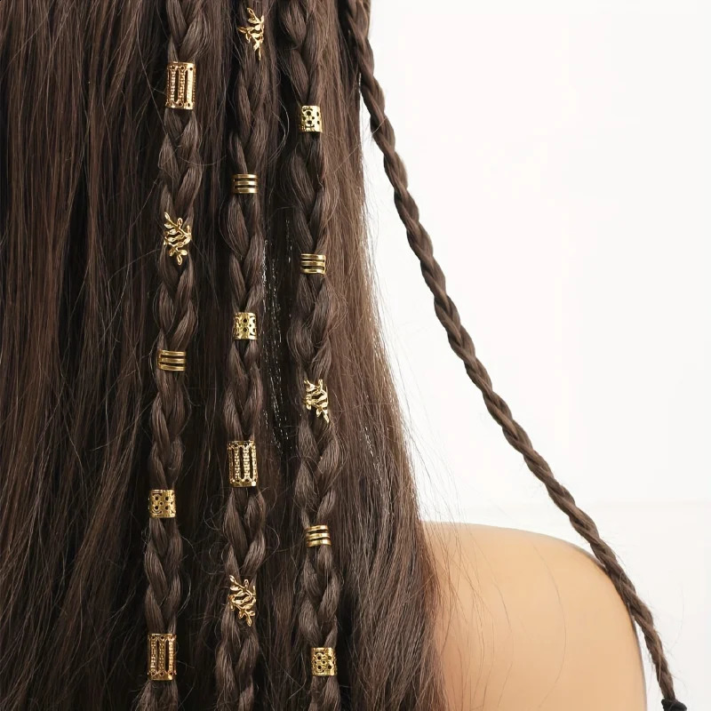 40pcs Dreadlock Hair Rings Adjustable Cuffs Clip Braids Dirty Bead Hairpin hair accessories Headwear for women Girls 250912