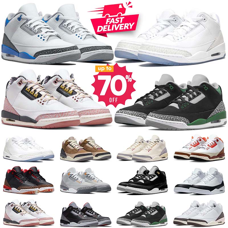 Designer Sneaker 3 Basketball Shoes for Men Women Diffused Blue Pure Money Metallic Sier Brown Grey Pine Green Outdoor Sports Mens Trainers Sneakers