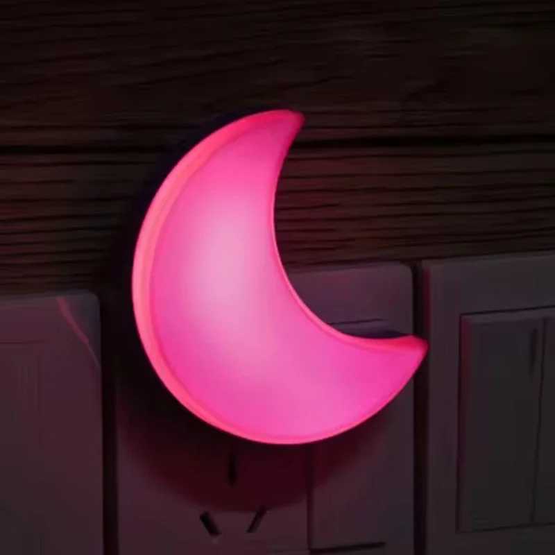 Moon Night Light Plug Into Wall Cute Baby Wall Nursery Lamp Intelligent Light Sensor LED Nightlight for Kids Bedroom Hallway C250913