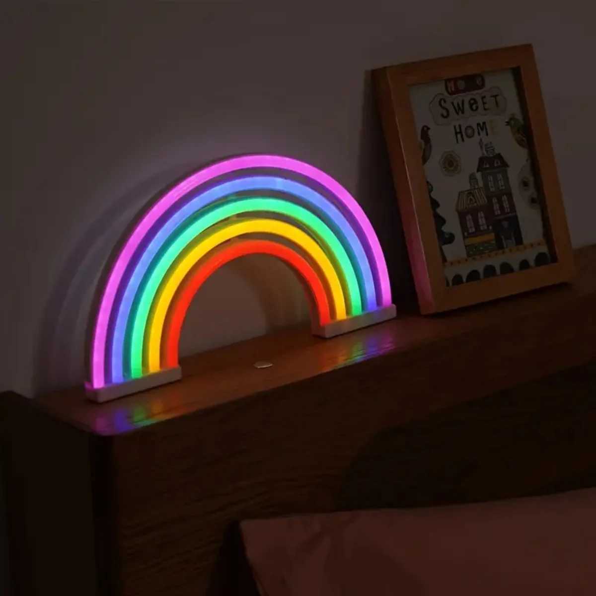 1pc 30cm1181in165cm649in Colorful Rainbow Neon Light Colorful And Vibrant Neon Desktop Night Lamp For Birthday Party Home C250913