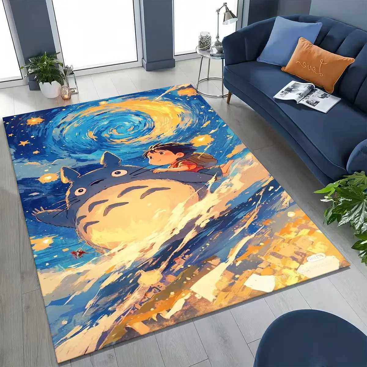 Kawaii TTotoros Cartoon Art Carpet Rug for Bedroom Living Room Sofa Home Doormat DecorLarge Kids play Nonslip Floor Mat C250913