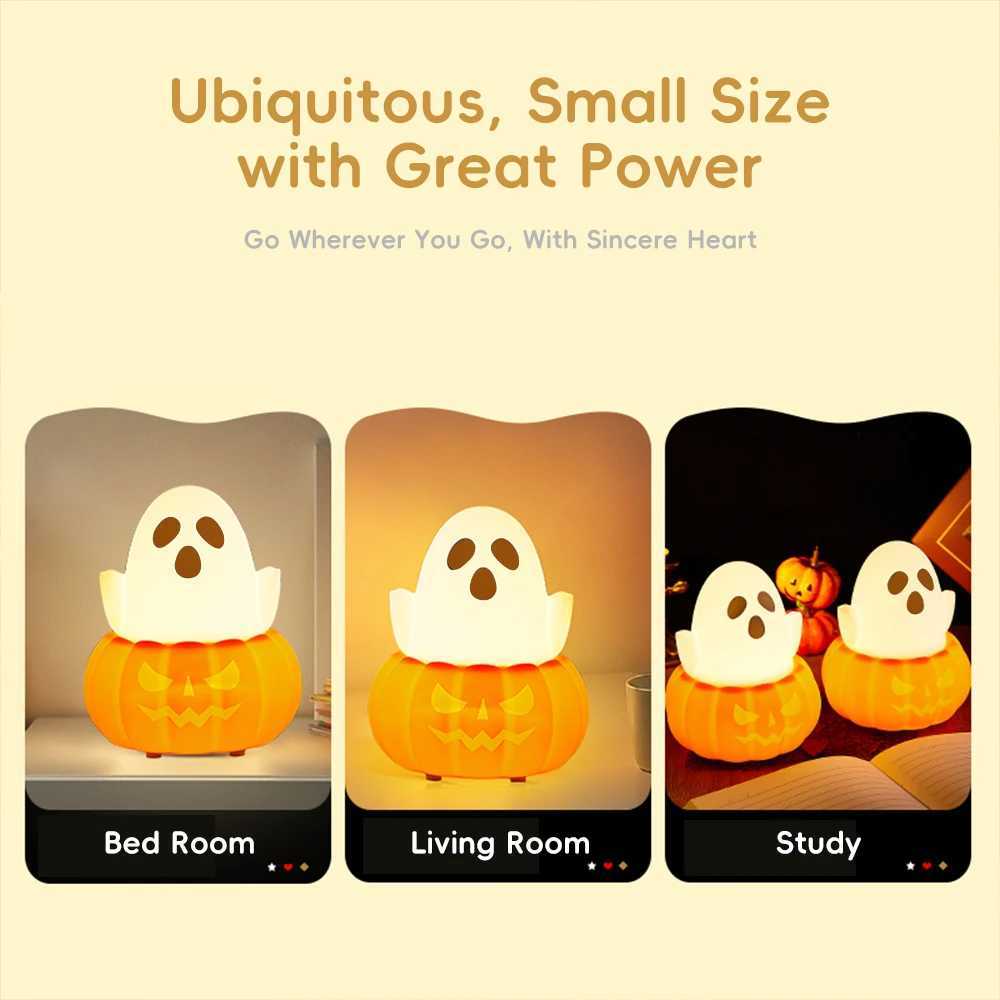 Novelty Pumpkin Night Light Colorful Changing Silicone Toy Nightlight Touch Sensor Table Lamp For Halloween Party Room Decor C251122