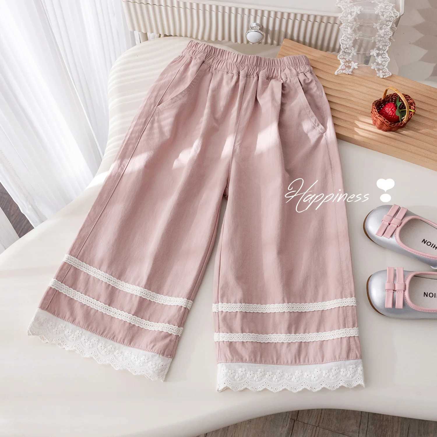 Children Girls 2piece Set Autumn Ruffled Collar Long Sleeve Floral Print Kids Girl Top Elastic Waist Lace Trim Toddler Girl Pant C250913