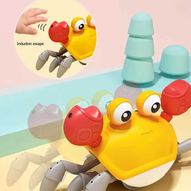 Induction Escape Crab Electric Pets Musical Toys Toddler Crawling Baby Walker Crab Interactive Toys for Children Gifts C250913