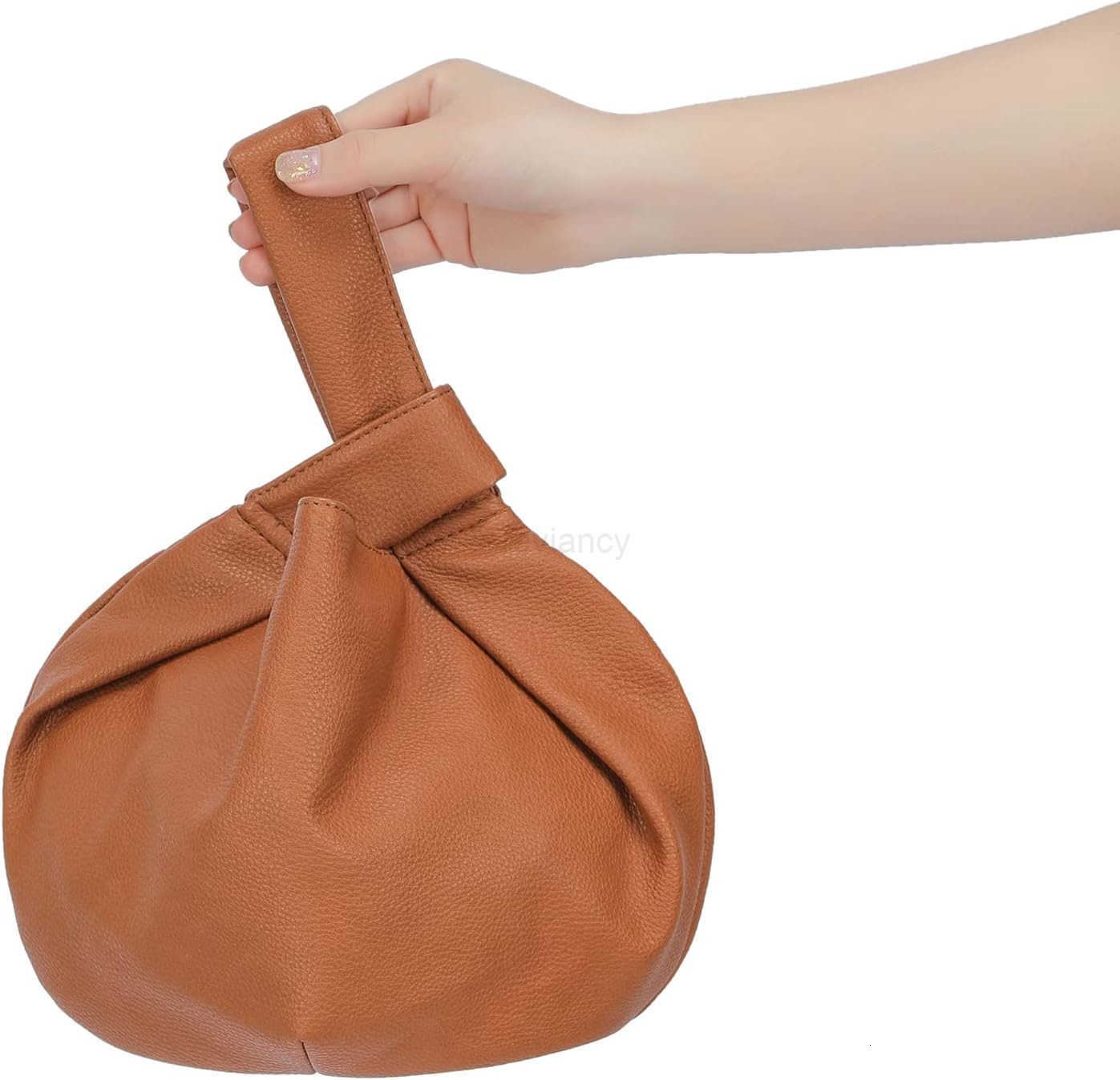 Womens Small Tote Bag for Women Soft Leather Top Handle Bag Wristlet Knot Pouch Purses and HandbagsW250913