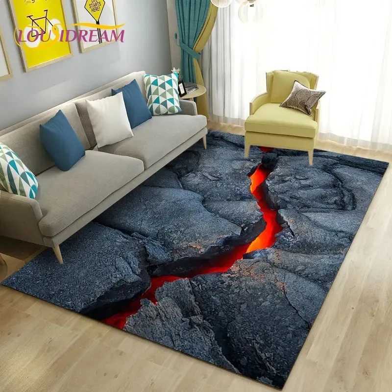 3D Volcanic Lava Carpet Living Room Non Slip Floor Mat Coffee Table Area Carpet Rugs for Bedroom Carpets for Bed Room C250913