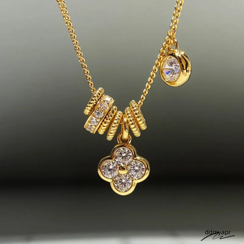 Cool Sensation Running Ring Leaf Flower Necklace For Women 2025 New Design Sense Clavicle Exquisite High-End Neck Chain ddmyapr