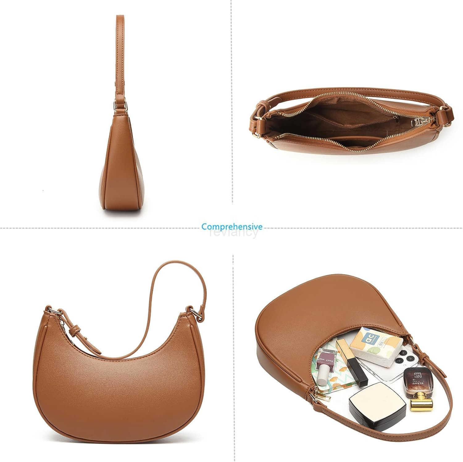 Shoulder Bag with Detachable Long StrapHobo Handbags Top Handle Vegan Leather Going Out Underarm BagW250913