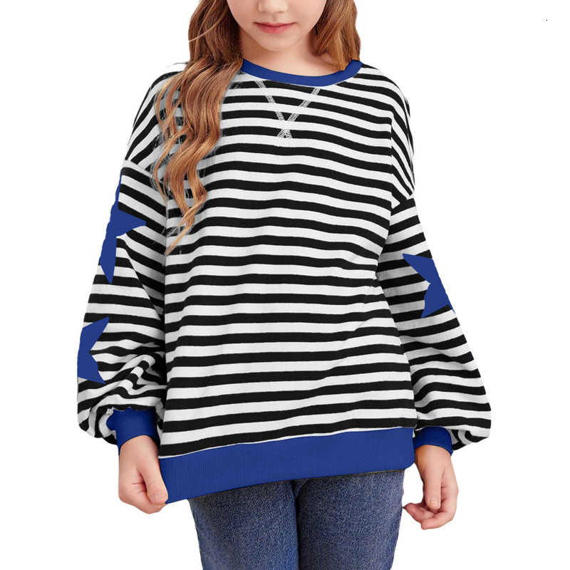 2025 Autumn Winter Commuting Color Block New Children's Loose Home Long Sleeve T-Shirt
