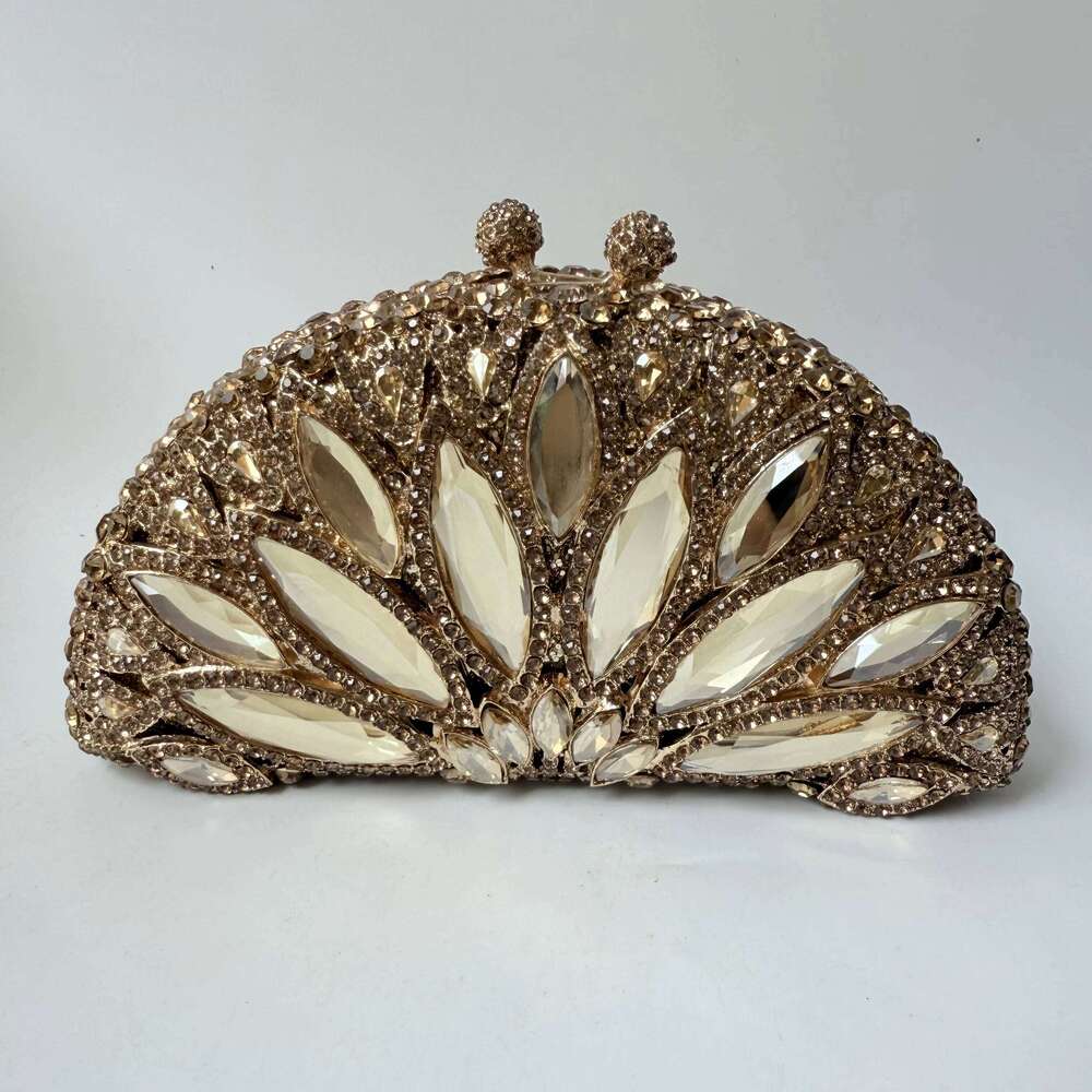 XIYUAN New Arrival Minaudiere Full Rhinestone Clutch Crystals Evening Handbag Women Party Prom Bag Bridal Clutches Wedding Purse