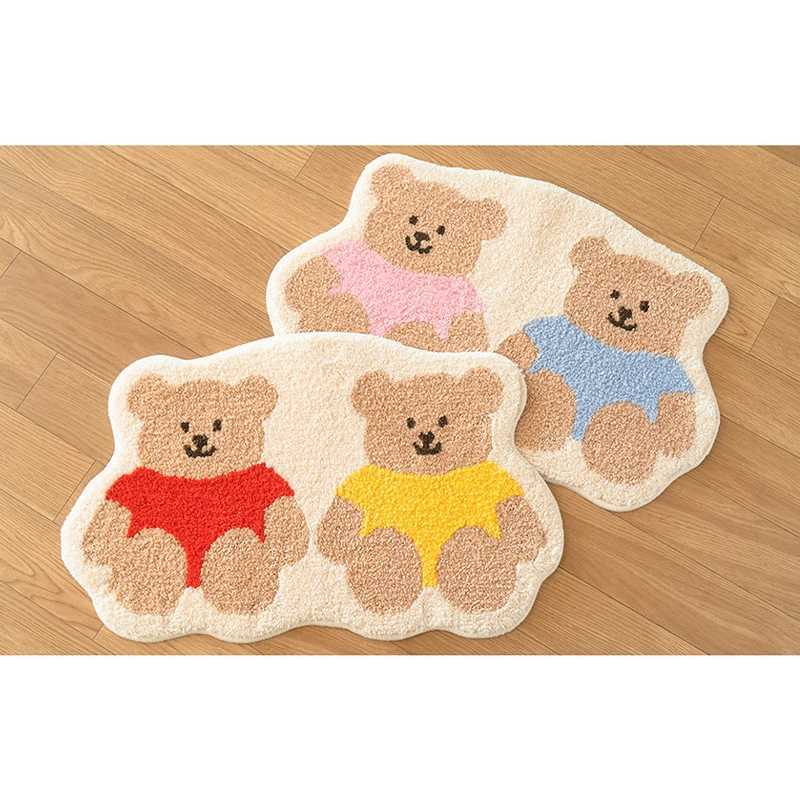VIKAMA Cartoon Cute Bear Floor Mats Waterproof AntiFouling AntiStatic Sofa Living Room Bedroom Home Decoration Carpet C913 H260226