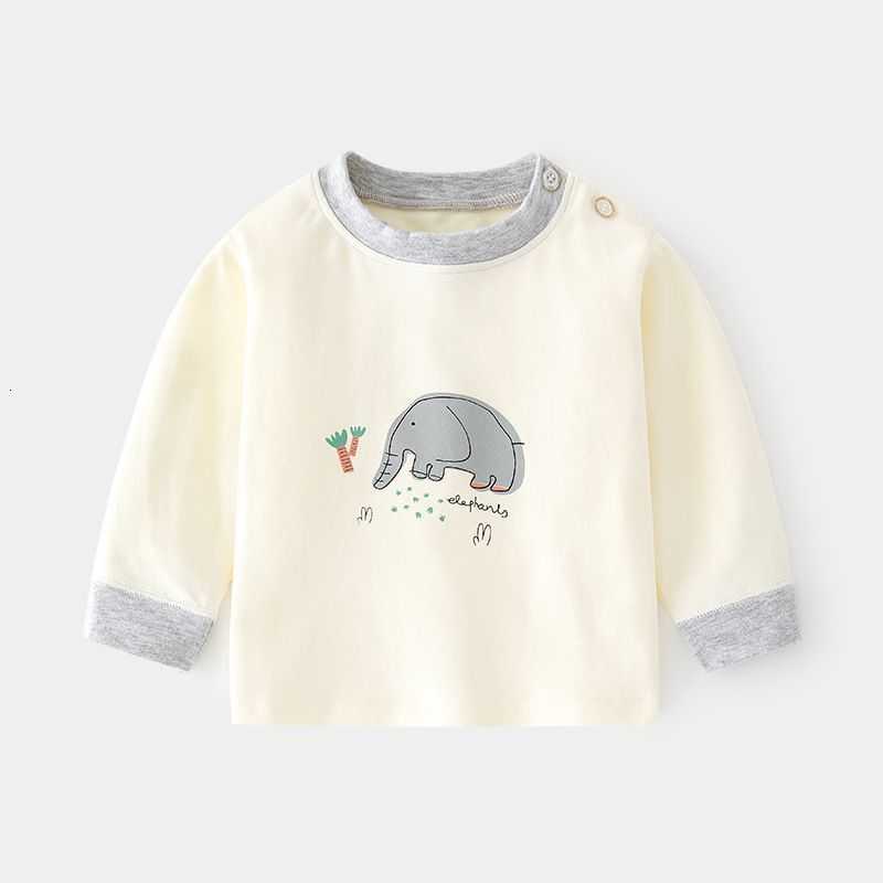Baby Autumn Clothes Infant Cotton Printed Tops Cartoon Children Spring Autumn Underwear Bottoming Children's Clothes Shoulder Open T-shirt