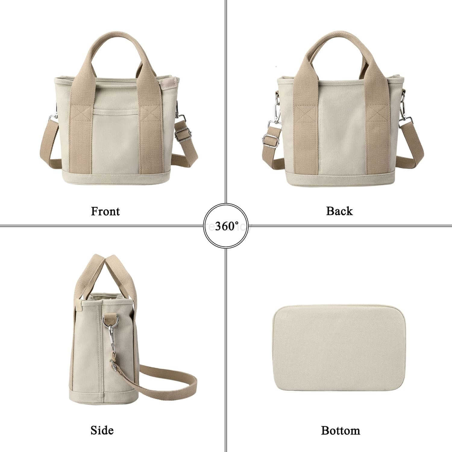 Canvas Tote Bag for Women Stylish Crossboy Handbag Casual Hobo Bag Top Handle Satchel with Multiple PocketsW250913