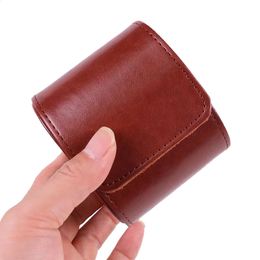 Wholesale Custom Portable Single Watch Travel Roll Organizer Packing Leatherette Storage Case Box Packaging 250912