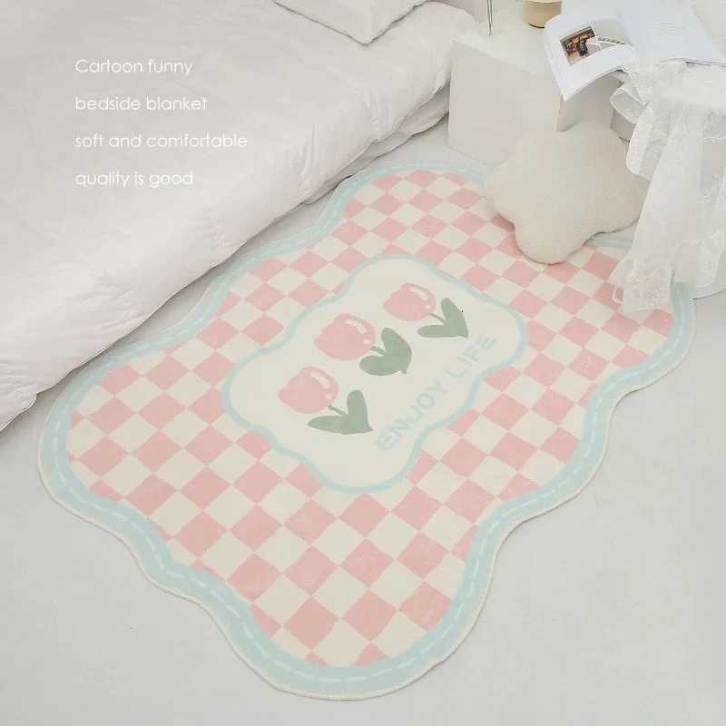 Cartoon Rabbit Carpet Bedroom Rugs Bed Blanket Girls Resistant Thickened Absorbent Antislip Water Absorb Flowers Floor Mat C250913