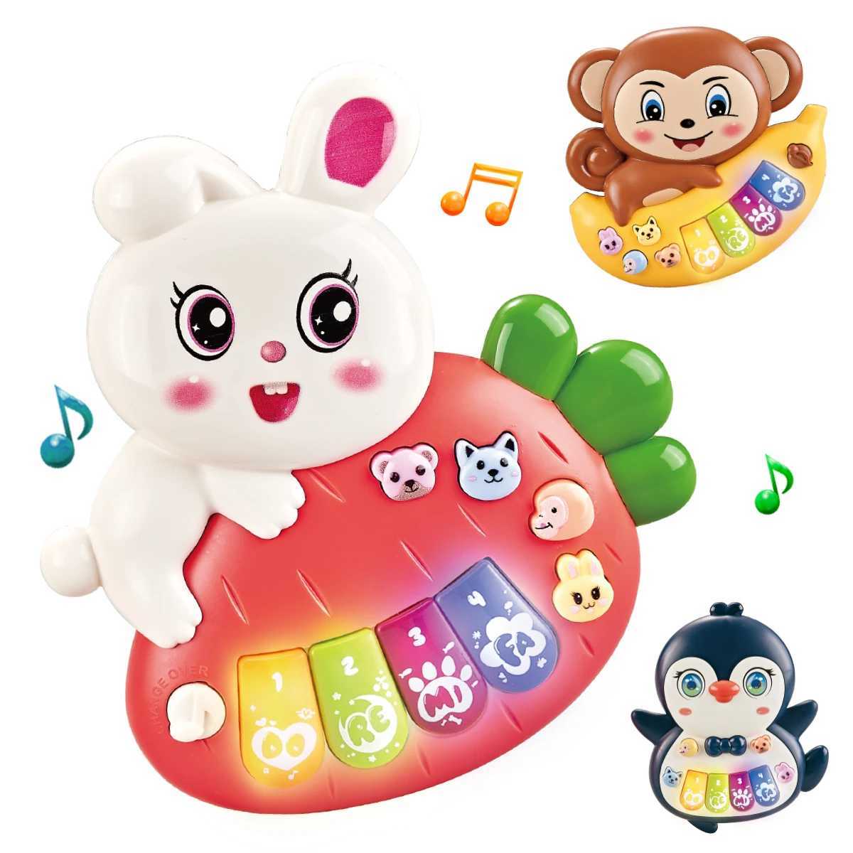 Baby Piano Toys Animal Music Keyboard with Light Early Learning Educational Rabbit Monkey Penguin and Cow Colors Random Gifts C250913