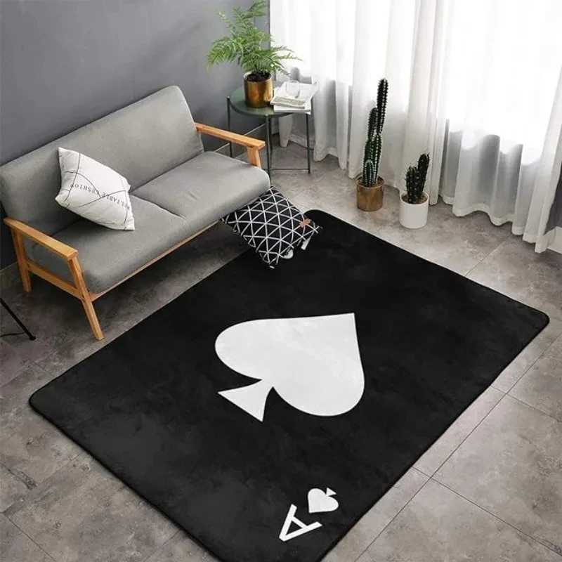New Card Pattern Carpet Home Leisure Style Tea Table Rugs Bedroom Bedside Mats Decoration Anti Slip Living Room Rug C250913