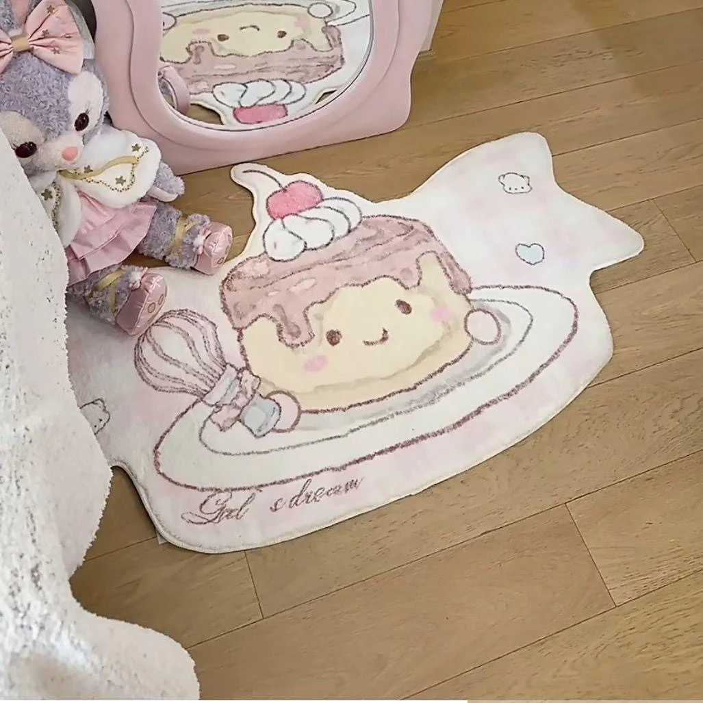 Pink Cute Carpet Bede Mat Bedroom AntiSlip Soft Polyester Faux Camere Heart aped Pluie Dinkie Mirror Front Rug C250913
