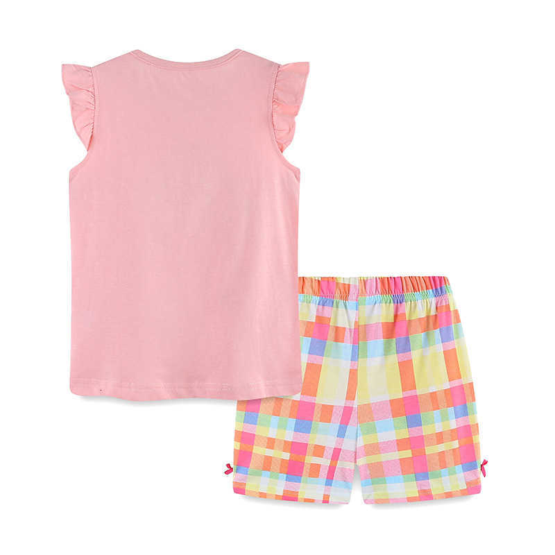 Girls Short Sleeve Set 25 Summer New Children's Clothing Girls Toddler Jellyfish Embroidered T-shirt Two-piece Set