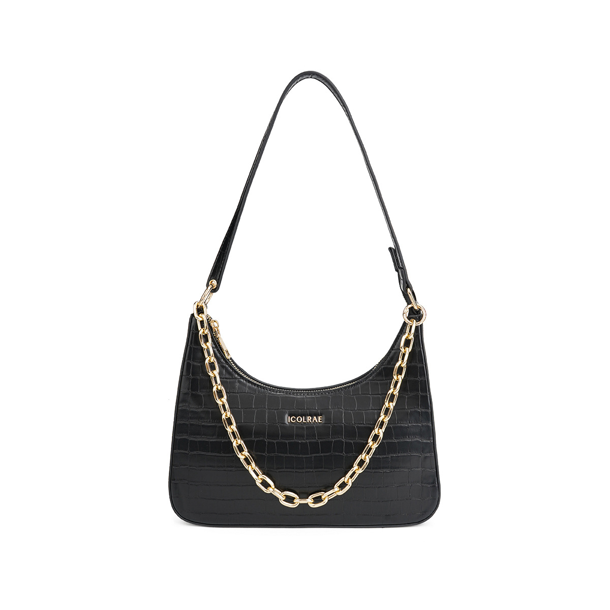 HERMIN 2025 New Crocodile Pattern Single Shoulder Underarm Women's Bag Fashion Crossbody Bag Chain Leather Bag