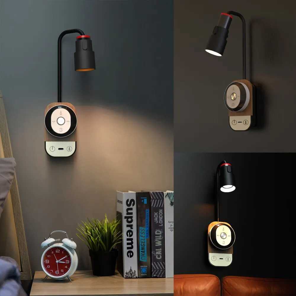 LED Reading Wall Light with Remote Control Touch Dimmable USB Charging Desk Lamp Night Light for Bedroom Bedside Office Study C251122
