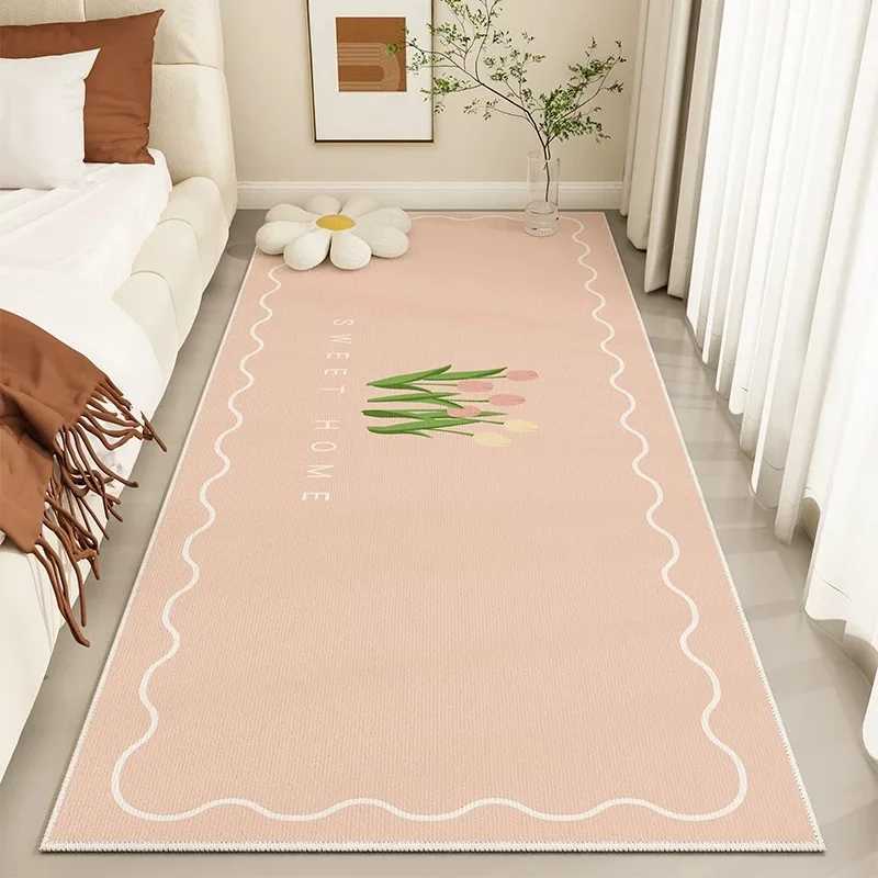 VIKAMA Cream style flower theme Living room Crystal velvet carpet home decoration Bedroom Cloakroom bed head nonslip area rug C250913