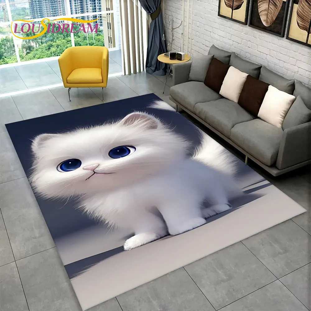3D Cartoon Cute Cat Area Rug LargeCarpet Rug for Living Room Bedroom Sofa Doormat Kitchen DecorationChild Nonslip Floor Mat C250913