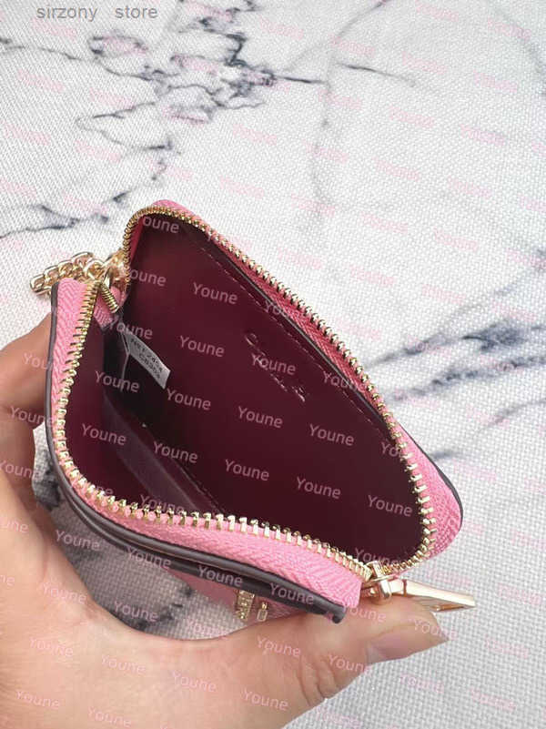 er Bag Charm Co ch New Short strawberry cherry Zip Card Case In Signature Leather Wallet Keychain Fold Purse Wallet of Women Essential Chain Coin Purs