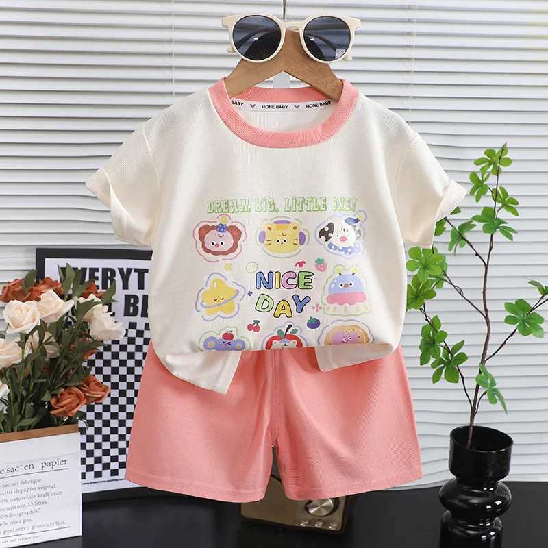 Kids Set Children Clothes Boys Girls Tshirt Shorts 2PCS Summer Short Sleeve Baby Children Clothing Suit Comfort C250913