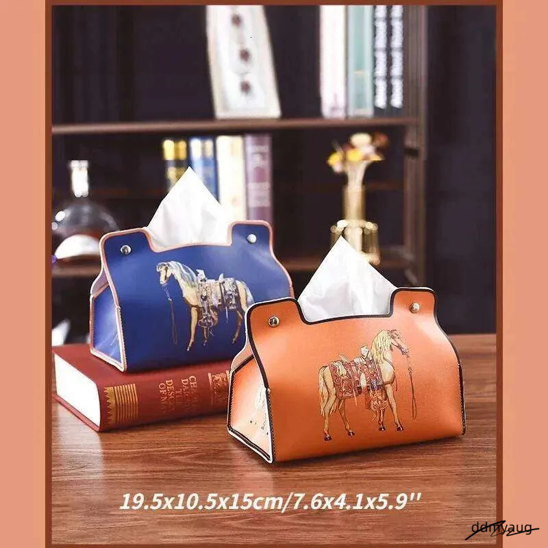 Retro Furniture Tissue Box PU Napkin Holder Desktop Bedroom Coffee Table Paper Drawer Leather Car Universal Organizer ddmyAug