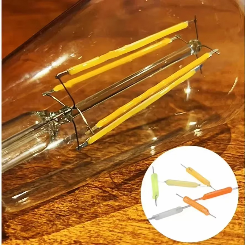 100PCS Per Box 3V 38mm LED Filament Multicolour COB Edison Bulb Lamp Incandescent Light Diodes Accessories Holiday Lighting