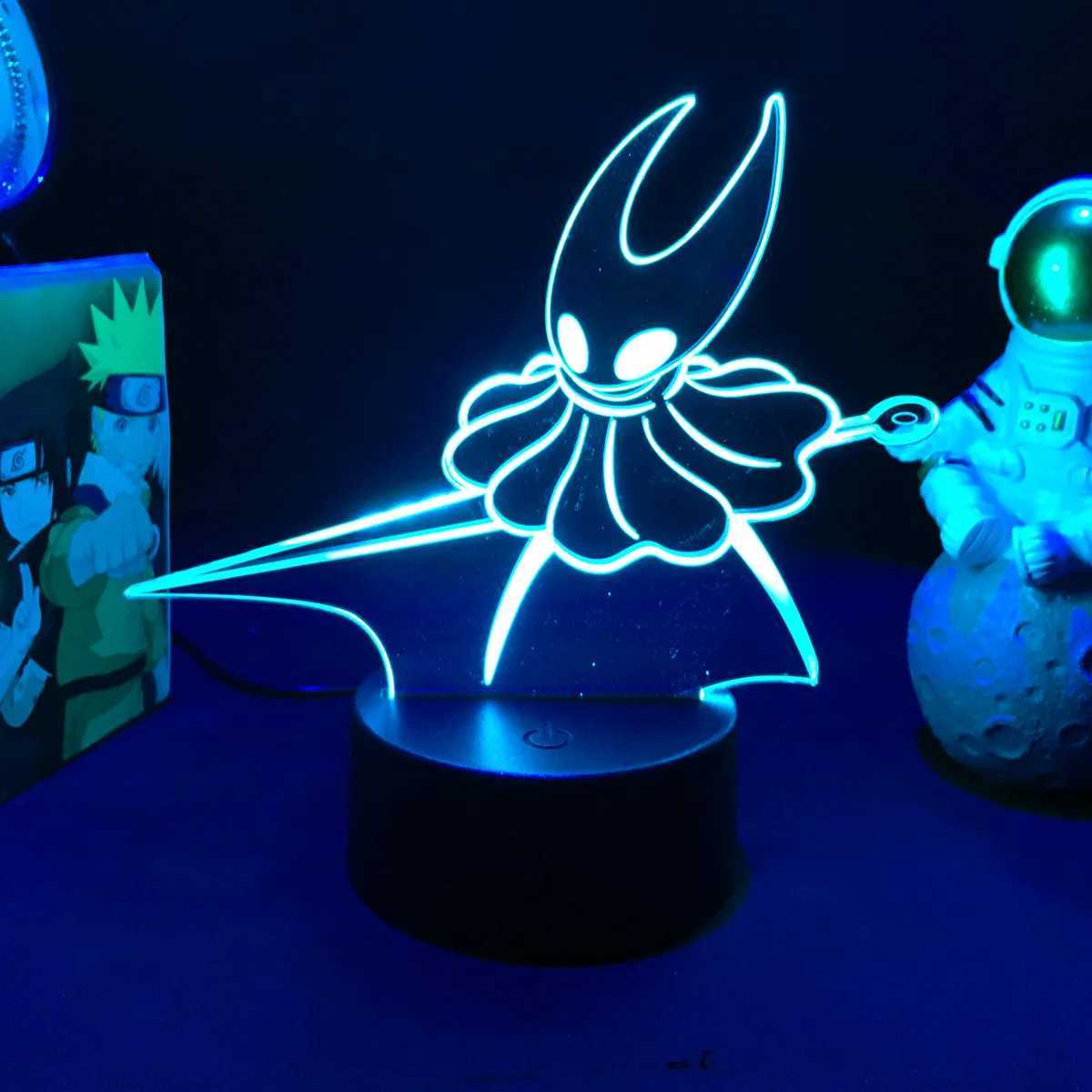 Hollow Knight Game 3D Lamps Led RGB Neon Night Lights Birthday Toys Cool Gift For Friends Kid Bed Room Table Decoration C250913