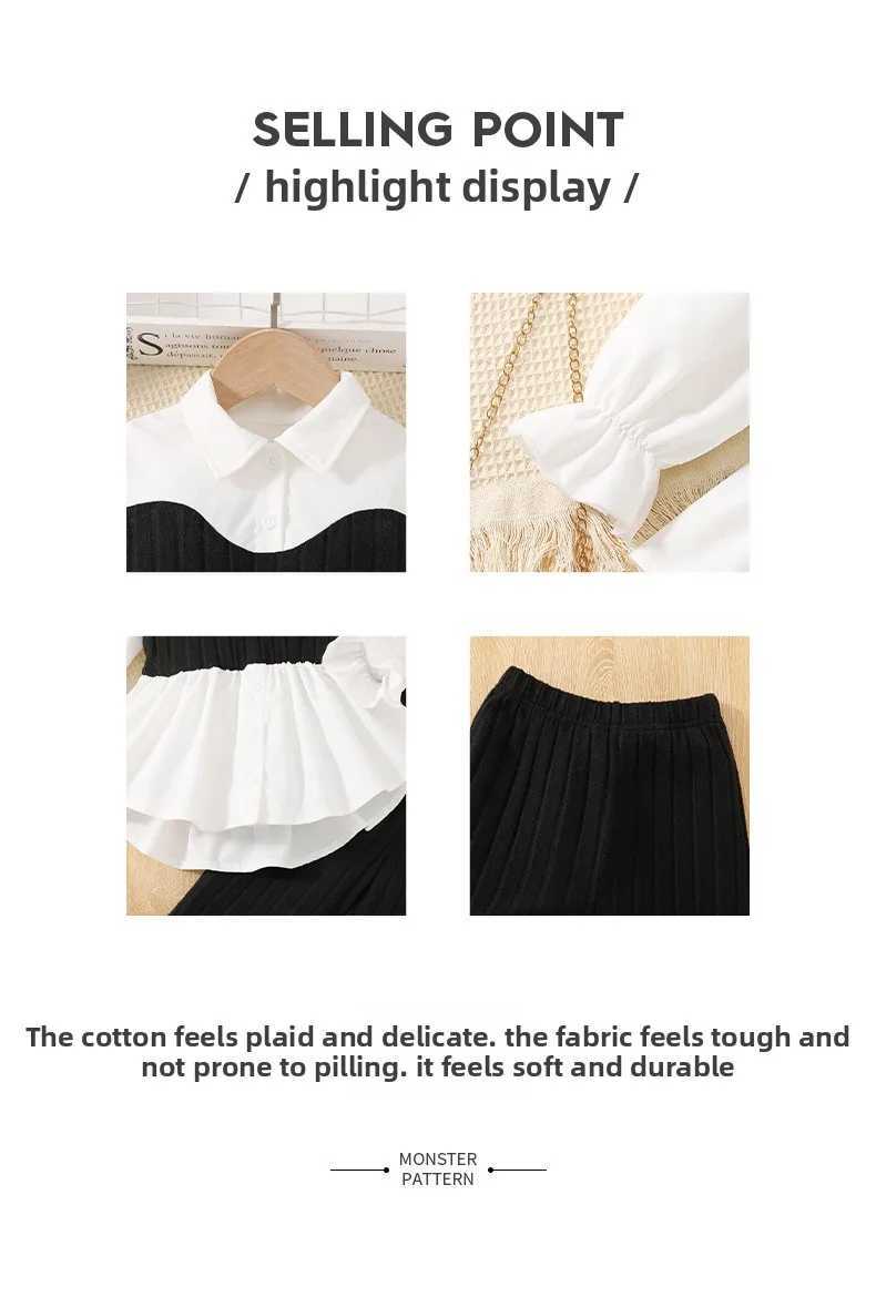 Girls Knit Long Sleeve Shirt Top Stretchy Knit Pants 2Pcs Set Casual Winter Outfit Toddler Kids Clothes For 3 4 5 6 7 8 9 10Y C250913