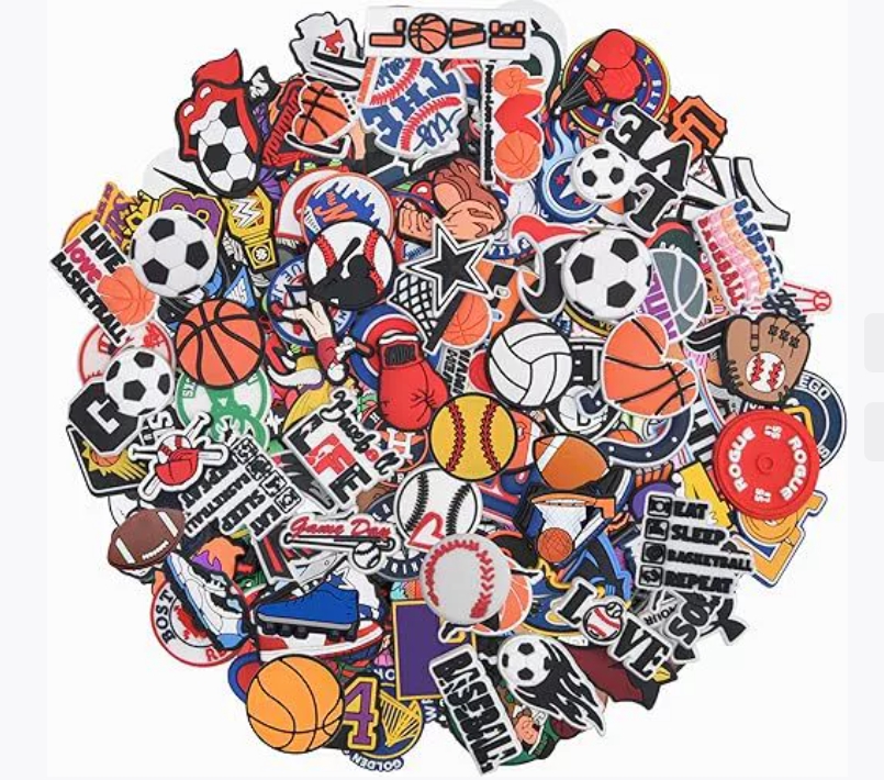 bulk sport shoe charms random mix 100pcs garden shoe buckle clog charms decoration muti style gift