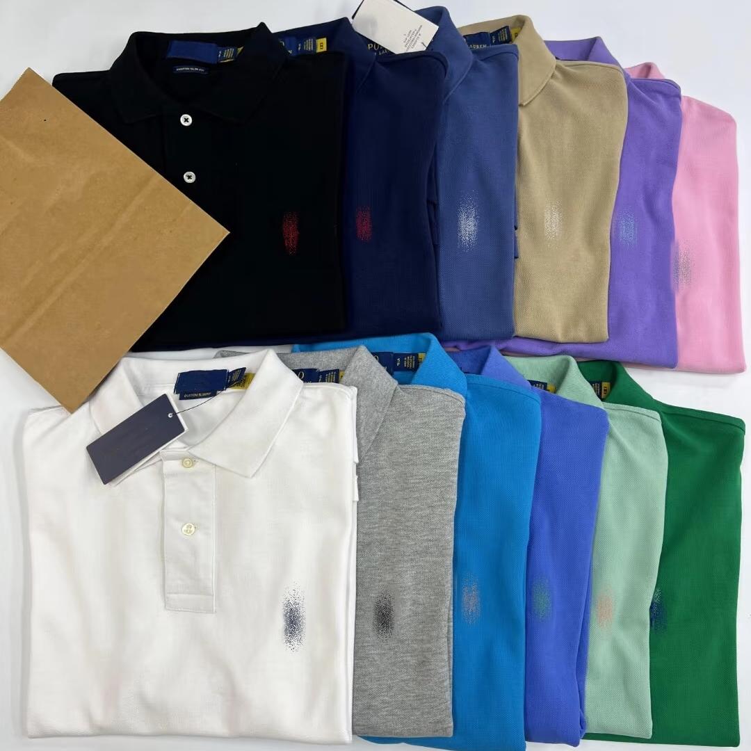 Mens Polos Shirt Designer 2025 Short Sleeve Embroidered Business Leisure Design Comfortable Casual Cotton Elegant Polos Lapel Button Pure Color Slim Cotton S-2XL